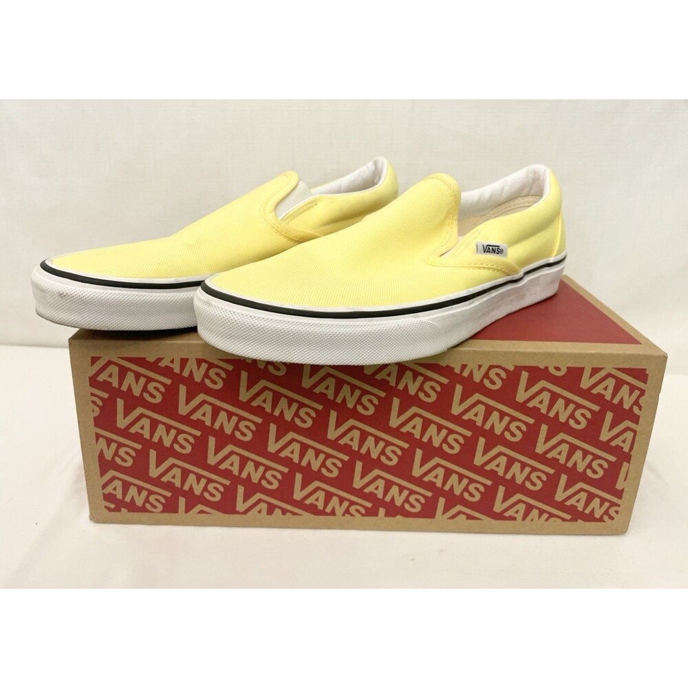 VANS Low Top Sneakers Men's 6.5 Woman's 8 Classic Slip On Yellow Lemon Tonic
